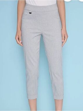 Heather Grey Cuffed Capri Pull on Pants